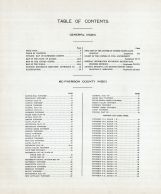 Table of Contents, McPherson County 1921